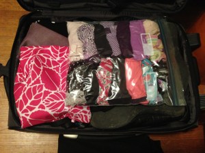Now I can never run for office, my underwear is on the Internet. A typical packed suitcase of mine.