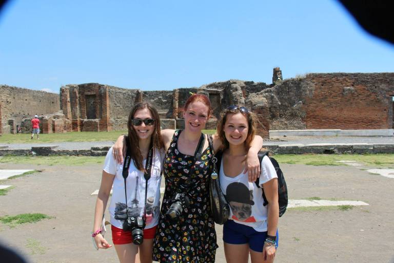 Here I am with two of my students in Pompeii, circa 2013 